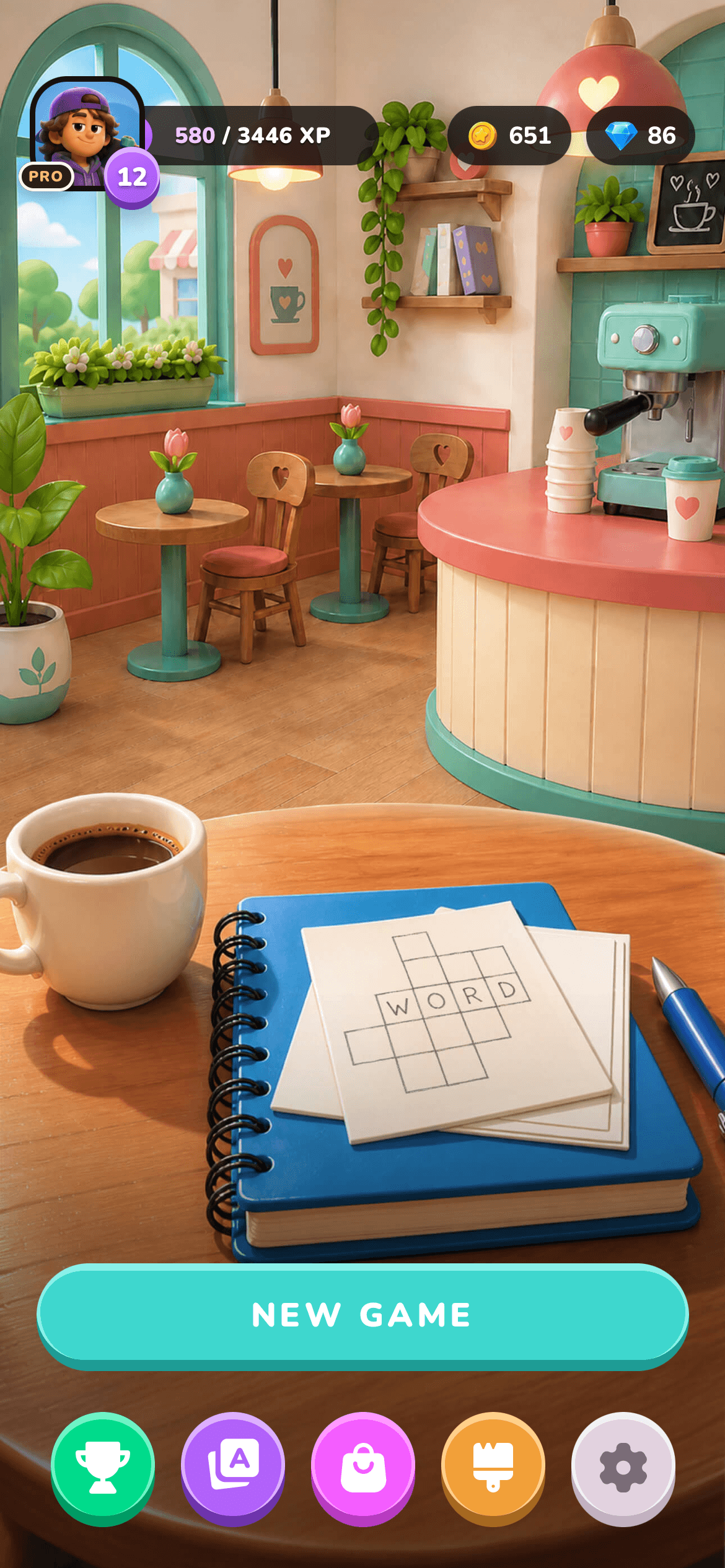 Slide Cafe home screen screenshot