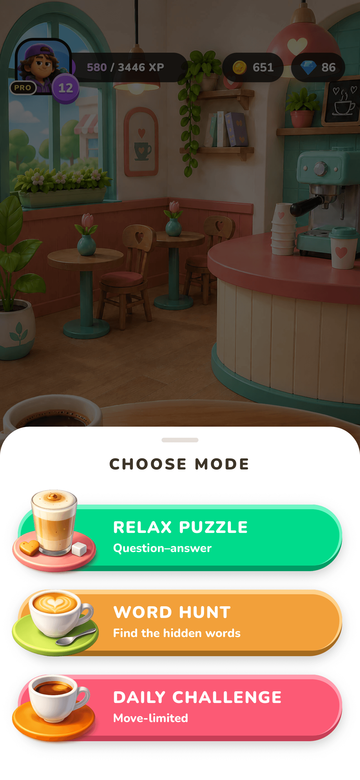 Slide Cafe game modes screenshot