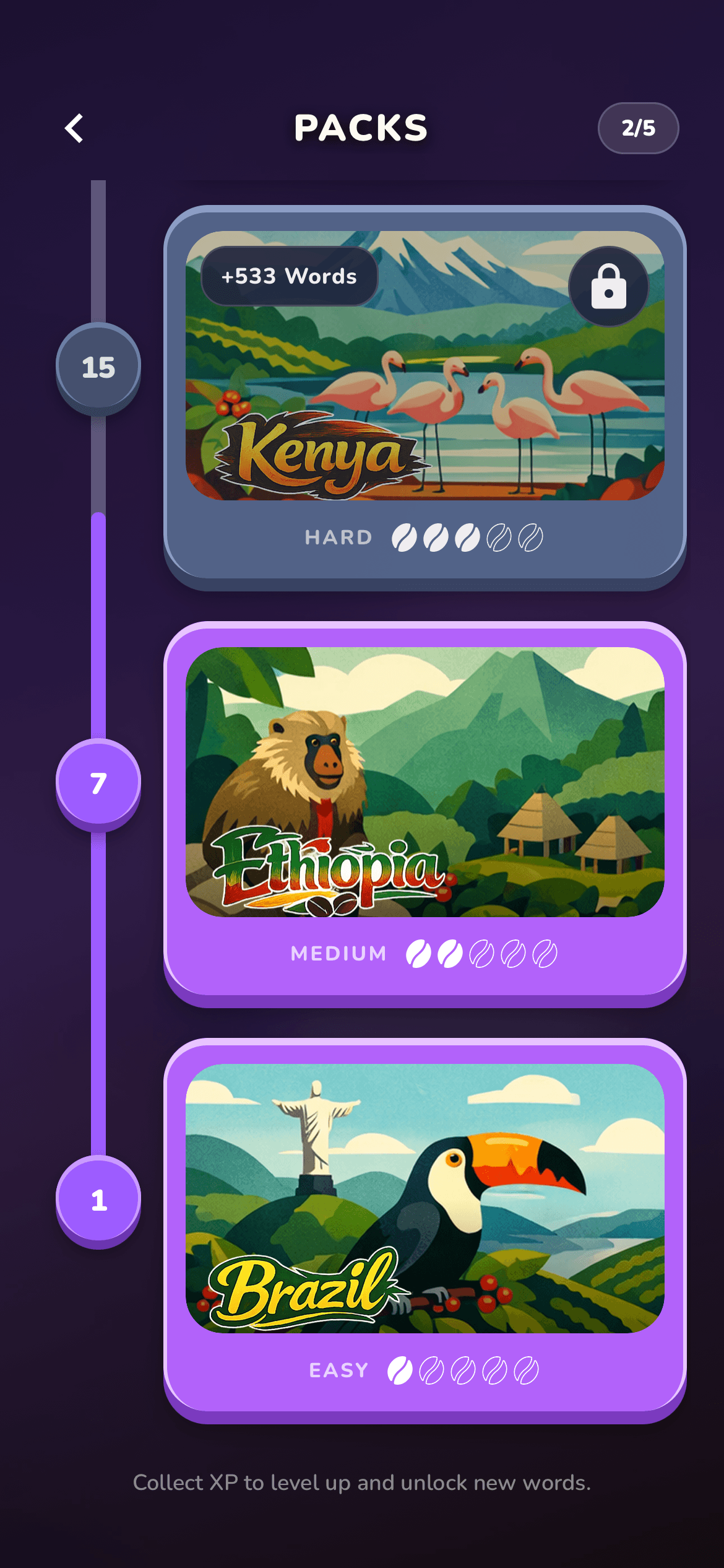 Slide Cafe word packs screenshot